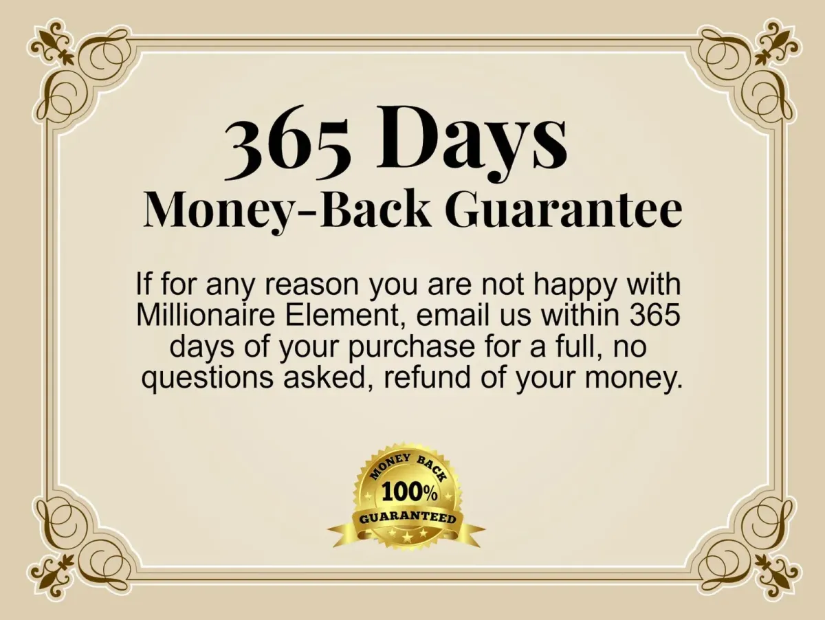 millionaire element 365 day money back